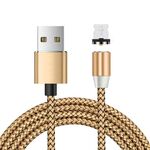 USB a connettore magnetico in metallo a 8 pin Cavo dati magnetico intrecciato in nylon bicolore, lunghezza cavo: 1 m (oro)