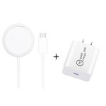 XJ-31 Caricabatterie wireless magnetico 2 in 1 da 15 W + set caricabatterie da viaggio PD 20 W USB-C / Type-C per serie iPhone, dimensioni spina: spina americana
