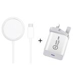 XJ-31 Caricabatterie wireless magnetico 2 in 1 da 15 W + set caricabatterie da viaggio PD 20 W USB-C / Type-C per serie iPhone, dimensioni spina: spina UK