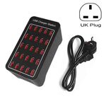 150W 25 Porte USB Fast Charger Station Caricabatterie intelligente, AC 110-240V, Dimensione della spina: Plug del Regno Unito