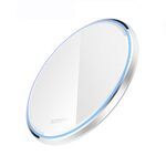Caricabatterie wireless ultra-sottile wx-70 15w specchio wireless per telefono cellulare (bianco)