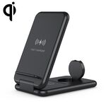 15W 3 in 1 Pieghevole QI Fast Wireless Charger Direct Phone Phone per iPhones & IWatch e AirPods (nero)