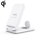 15W 3 in 1 Pieghevole QI Fast Wireless Charger Direct Phone Phone Phone per iPhones & IWatchs & AirPods (Bianco)
