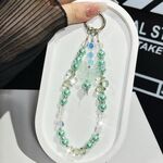 Catena per cellulare con perle a farfalla in cristallo tricolore (verde)