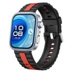 Cinturino in silicone bicolore a righe verticali per Huawei Watch Fit 4 / Fit 4 Pro / Fit 3 (nero e rosso)