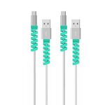Avvolgitore anti-rottura per cavo dati in silicone a spirale da 100 pezzi (blu)