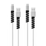 Avvolgitore anti-rottura per cavo dati in silicone a spirale da 100 pezzi (nero)