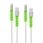 Avvolgitore anti-rottura per cavo dati in silicone a spirale da 100 pezzi (verde)