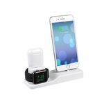 Supporto di ricarica per telefono cellulare per iPhone / Apple Watch / AirPods (bianco)