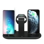 HQ-UD20 Orologio per telefono cellulare Supporto di ricarica multifunzione Caricabatterie wireless per telefoni e Apple Watch e Airpods (nero)