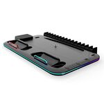 Supporto di raffreddamento multifunzionale per PS5 Slim/Pro con stazione di ricarica per controller e supporto per dischi di gioco (nero)