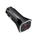 PD + QC3.0 Accendisigari per auto con caricatore rapido quadrato 2 in 1 (nero)