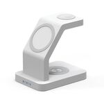 S6 3 in 1 Supporto per caricatore wireless multifunzione multifunzione multifunzione per iPhone e IWatch e AirPods (bianco)