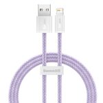BASEUS CALD000405 Dynamic Series 2.4A USB a 8 PIN Cavo di ricarica rapido per ricarica rapida, lunghezza del cavo: 1m (viola)