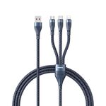 REMAX RC-199T WHIRLY Series 5A USB a USB-C / Type-C + 8 Pin + Micro USB Cavo di ricarica rapido per ricarica rapida, lunghezza del cavo: 1,2 m (Midnight Blue)