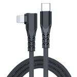 A6 PD 20W USB-C / Type-C a 8 Pin Cavo dei dati del telefono cellulare del gomito, lunghezza: 2m (nero)