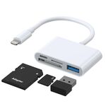Joyroom S-H142 4 in 1 8 PIN a scheda SD / TF + 8 PIN Carica + Interfaccia USB OTG Camera Lettore adattatore, Compatibile con iOS 13 (bianco)