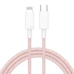 27W PD USB-C / Type-C a 8 PIN Cavo dati intrecciato in fretta, cavo di cavo: 1m (rosa)