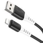 hoco X82 Cavo dati di ricarica da USB a 8 pin da 2,4 A in silicone, lunghezza: 1 m (nero)