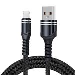 Cavo di ricarica USB a 8 pin 6A in stile tessuto, lunghezza del cavo: 1 m (nero)