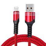 Cavo di ricarica USB a 8 pin 6A in stile tessuto, lunghezza del cavo: 1 m (rosso)