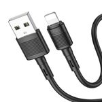 Hoco X83 2.4A USB a 8 Pin Victory Cavo Dati di Ricarica，Lunghezza：1m (Nero)