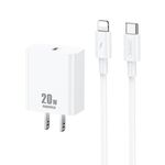 Caricabatterie PD REMAX RP-U5 Extreme serie 2 da 20 W + set di cavi dati di ricarica rapida da USB-C / da tipo C a 8 pin da 1 m, specifica: spina americana (bianca)