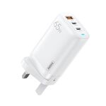 REMAX RP-U55 Territory Series 65W USB + doppia interfaccia USB-C / Type-C Caricabatterie rapido, specifica: spina UK (bianco)