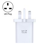 Caricabatterie da viaggio con doppia porta USB serie TOTU Joe, tipo di spina: spina britannica (bianco)
