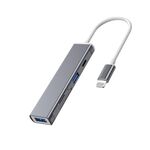 5 in 1 8 pin a slot per schede SD / TF + 3 porte USB HUB docking station multifunzione (grigio)