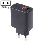 LZ-1130 PD 20W Type-C + QC 3.0 USB Caricabatterie rapido, Tipo di spina: Spina UE (nera)