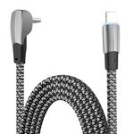 Cavo dati di ricarica rapida da 3 A USB-C/Type-C a gomito a 8 pin, lunghezza: 1,2 m (grigio)