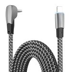 Cavo dati di ricarica rapida da USB-C/Type-C a 8 pin a gomito da 3 A, lunghezza: 2 m (grigio)