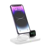 WA22 3 in 1 supporto magnetico per telefono con caricabatterie wireless per iPhone 12 / 13 / 14 serie di telefoni e AirPods (bianco)