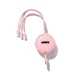 Micro + 8 pin + type-C / USB-C 3 in 1 cavo di ricarica telescopico (rosa)