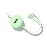 Micro + 8 pin + type-C / USB-C 3 in 1 cavo di ricarica telescopico (verde)