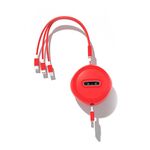 Micro + 8 pin + type-C / USB-C 3 in 1 cavo di ricarica telescopico (rosso)
