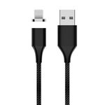 M11 3A USB a 8 Pin Nylon in treno intrecciato cavo dati magnetico, lunghezza del cavo: 2m (nero)