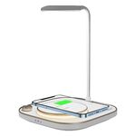 X3 15W 3 in 1 caricatore senza fili, lampada da tavolo (bianco)