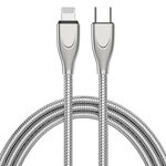 ADC-009 USB-C / Type-C a 8 Pin Tubo in lega di zinco Cavo di ricarica rapido Cavo dati, lunghezza del cavo: 1m (argento)