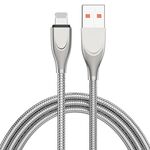 ADC-009 USB a 8 Pin Tubo in lega di zinco Cavo di ricarica veloce Cavo di ricarica, lunghezza del cavo: 1m (argento)