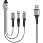 Ivone Ca39 2.4a Max 8 Pin + Type-C + Micro USB 3 in 1 Cavo di ricarica, lunghezza: 1,2 m