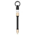 IVON CA90 2.4A USB a 8 PIN Cavo dati portatile con anello, lunghezza: 14,5 cm (oro champagne)