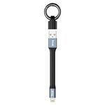 IVON CA90 2.4A Cavo dati portatile USB a 8 PIN con anello, lunghezza: 14,5 cm (grigio scuro)