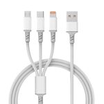 Cavo di ricarica rapida 3A 3 in 1 da USB a tipo C / 8 pin / Micro USB, lunghezza cavo: 1,2 m