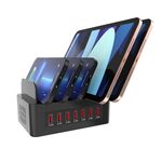 YFY-A52 100W 2.4A 7 porte USB Stazione di ricarica intelligente con supporto per telefono e tablet