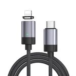 Cavo dati magnetico da USB-C / da tipo C a 8 pin da 27 W a ricarica rapida, stile: cavo da 1 m + testina magnetica