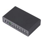 MFT-03Q Caricabatterie rapido intelligente USB 10 in 1 65W QC3.0, spina europea (nero)