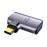 Adattatore di ricarica per piegatura laterale magnetica da USB femmina a USB-C/tipo-C maschio da 10 Gbps (argento)