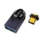 Adattatore di ricarica magnetico a gomito medio magnetico da USB femmina a maschio di tipo C da 10 Gbps